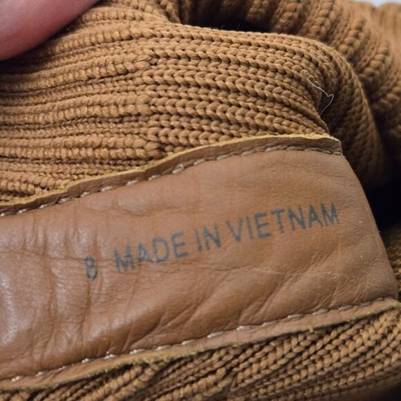 Everlane Women's Size 8 The Glove Sock Boots Toffee Brown Ribbed Knit Block Heel - Picture 11 of 11